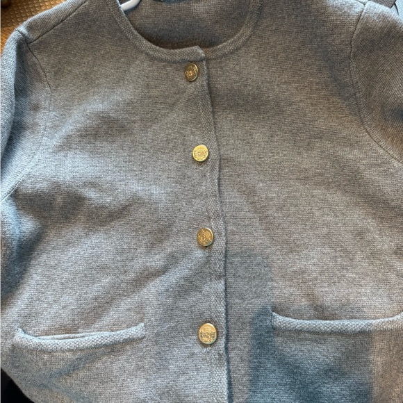 Abercrombie and fitch  gray Cardigan with Gold Buttons - Picture 5 of 9